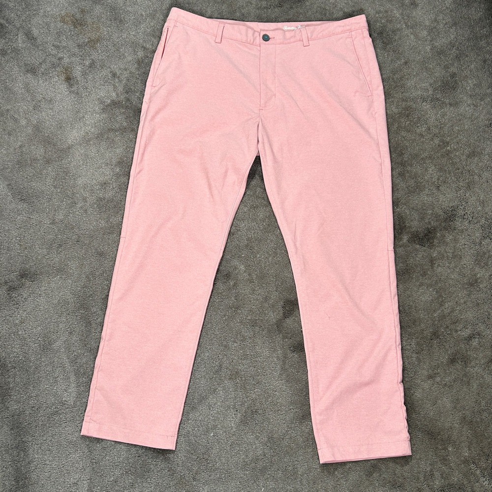 Tommy Bahama Boracay Chino Pants Mens 38x30 Pink Solid Performance Casual